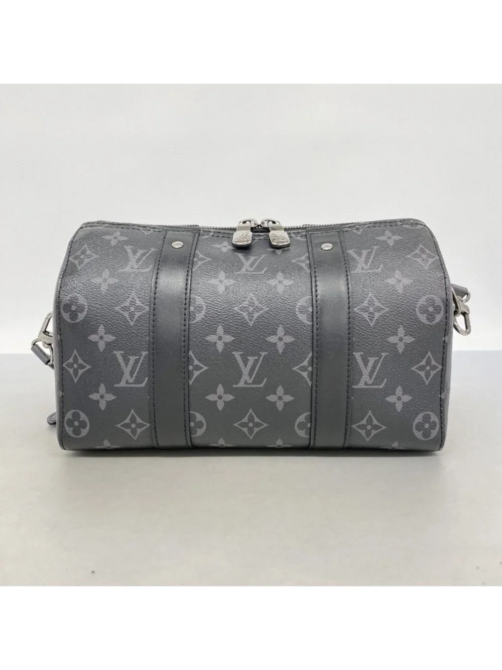 Louis Vuitton Shoulder Bag Monogram Eclipse City Keepall Black Gray